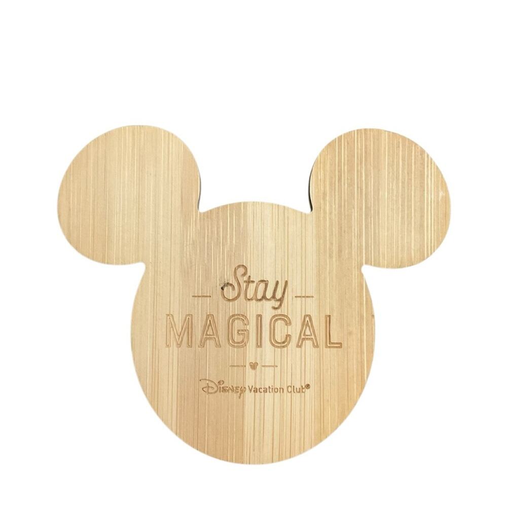 Disney Bamboo Mickey Mouse Coasters Natural Set of 4 NEW - Picture 5 of 12